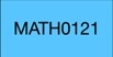 Blue box with text "Math121"