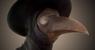 a person wearing a plague mask that looks like a bird