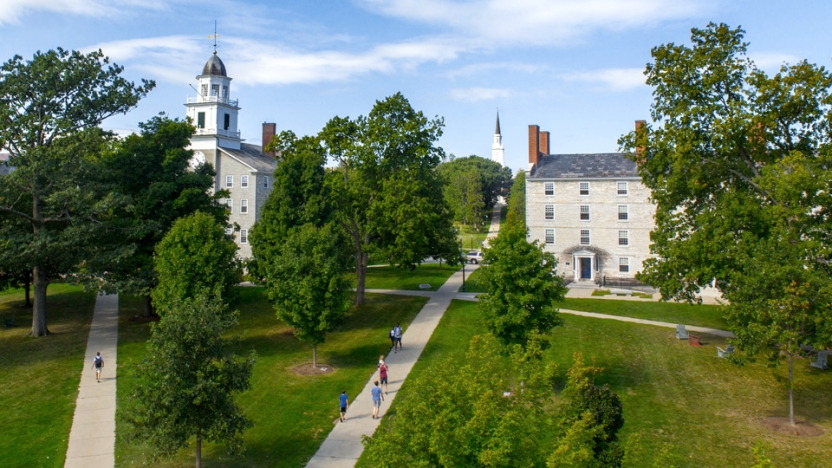 View of Middlebury College, along Old Stone Row