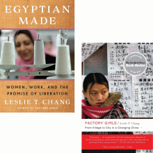 Cover of two books by Leslie Chang