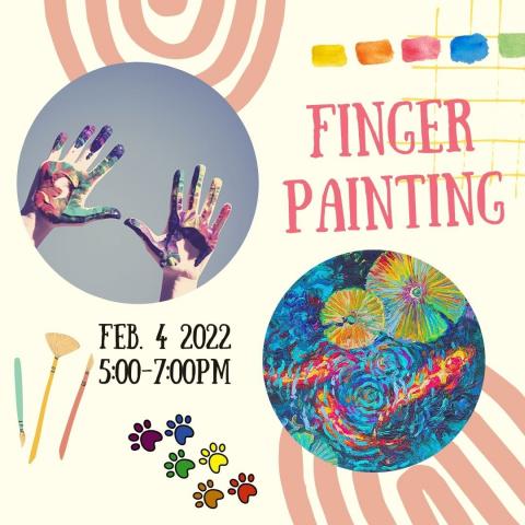 Colorful handprints using finger paints