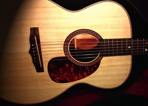 close up of a guitar