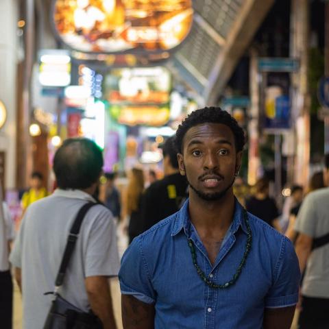 Image of a man wearing a blue shirt