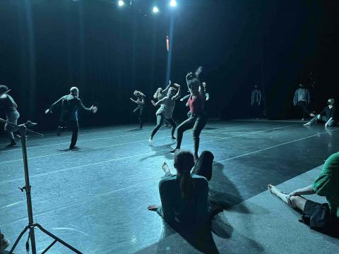 Members of the Dance Company of Middlebury in action