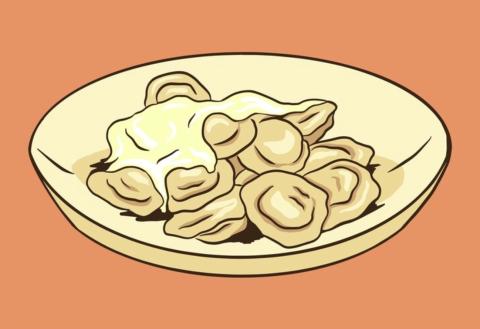 Illustration of dumplings. 