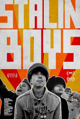 Boys looking upward with the film title "Stalin Boys" above.