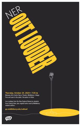 White and yellow text "NER Out Louder" on a black background