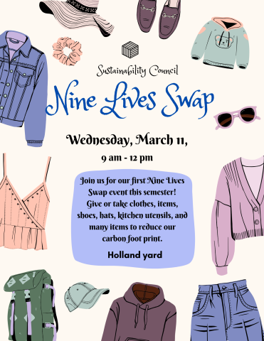 Flyer showing clothing and location & time details about event