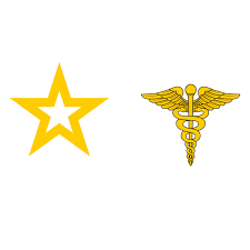 Army star and Caduceus symbol