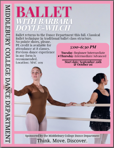 a ballet student standing next to a ballet bar.