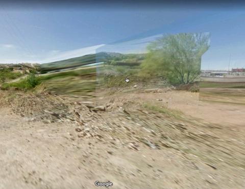 Glitched photo of desert