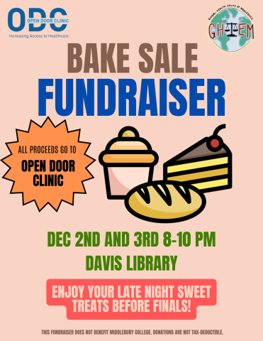 Bake sale fundraiser for Open Door Clinic