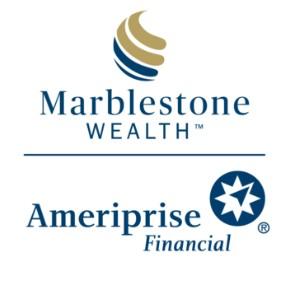 blue and gold waterdrop over Marblestone Wealth and Ameriprise Financial