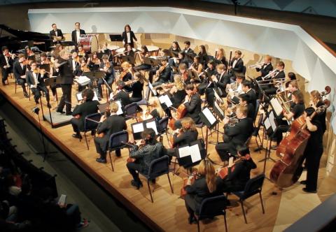 the Orchestra on stage