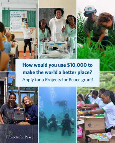 How would you use $10,000 to make the world a better place? Apply for a Projects for Peace grant!