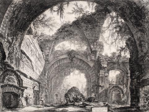 Etching of ruins by Giovanni Battista Piranesi