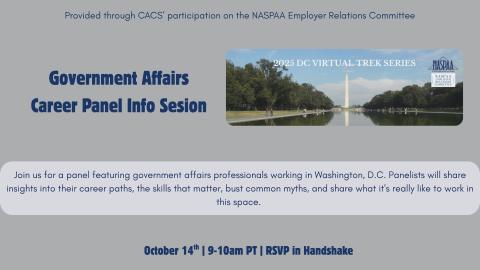 Government Affairs Career Panel Flyer