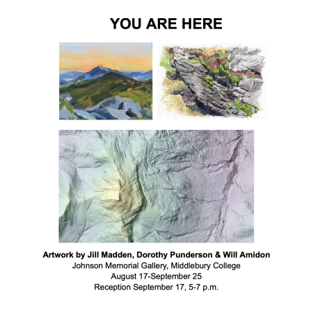 three images landscape painting, drawing, and topographical