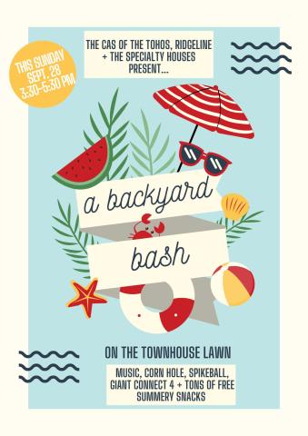 A flyer for the backyard bash.