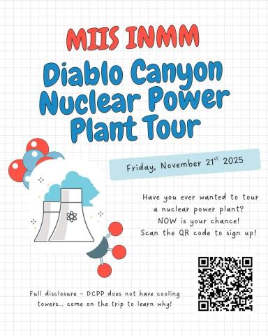 Flyer for Diablo Canon Nuclear Power Plant visit on November 21st.