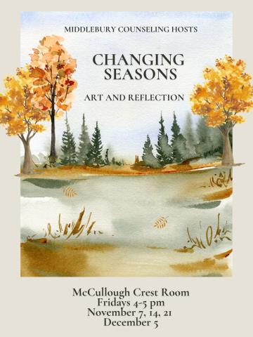 Watercolor autumn landscape