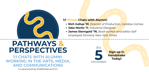 blue circle with winding yellow trail through center