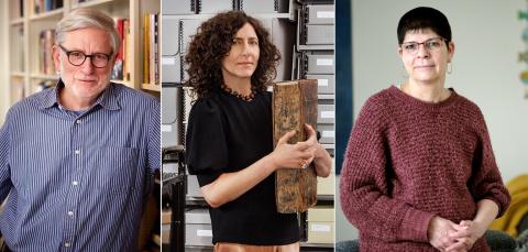 portraits of Shalom Goldman, Rebekah Irwin, and Michal Strier