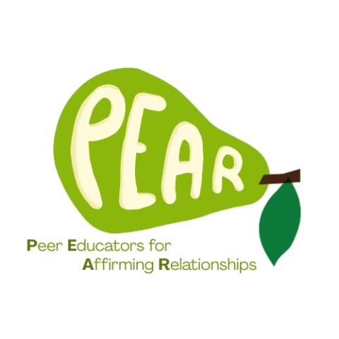 Green illustrated logo in the shape of a PEAR