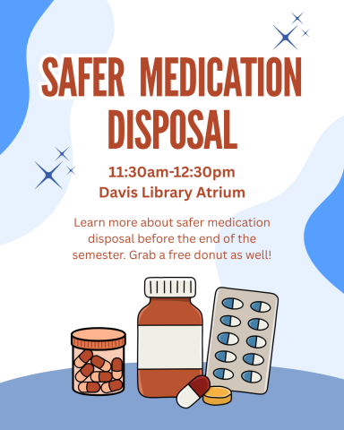 learn more about safer medication disposal before the end of the semester