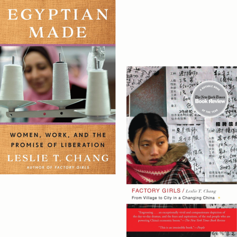 Cover of two books by Leslie Chang