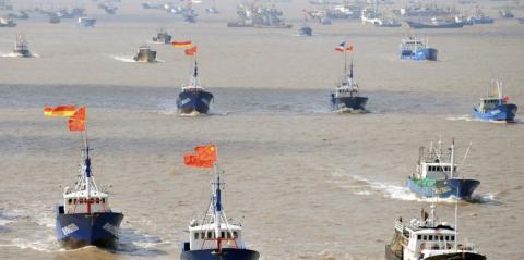 Boats on the South China Sea