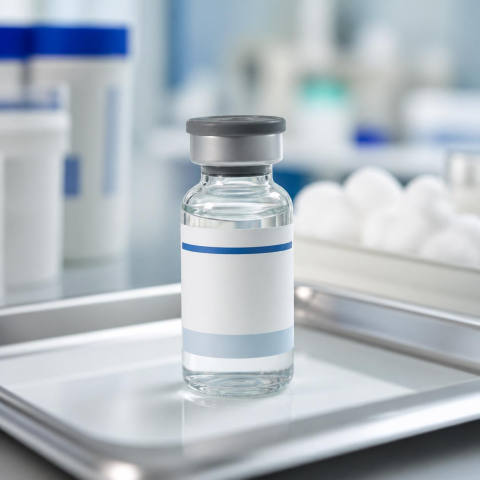 The image is of a bottle of flu vaccine.