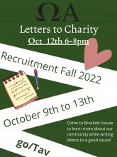 green background with white writing about fall recruitment writing campaign