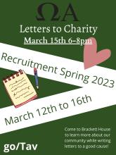 green background with white writing about fall recruitment writing campaign