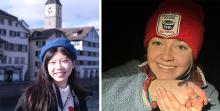 Images of two people wearing hats