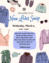 Flyer showing clothing and location & time details about event