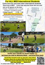 It’s all about meeting other new & returning international students.