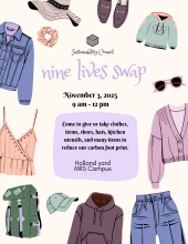 Nine Lives Clothing Swap for Sustainability Flyer