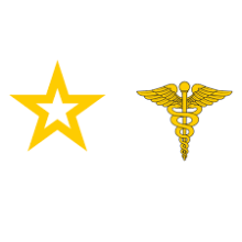 Army star and Caduceus symbol