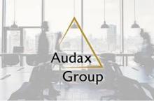 office with NYC skyline in background. Audax Group in foreground