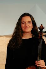 the artist with a cello