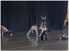 Students in DANCE class 0261 on the stage