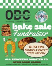 Bake sale flyer for Open Door Clinic