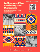 join us at 6pm on November 19th for a screening of short films created by Indigenous directors and creators.