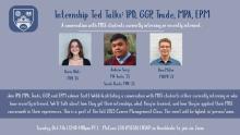 Join IPD, MPA, Trade, GGP, and EPM advisor Scott Webb Facilitating a conversation with MIIS students either currently interning or who have recently interned. We'll talk about how they got their internships, what they've learned, and how they've applied their MIIS coursework in their experiences. This is a part of the Fall 2025 Career Management Class. The event will be hybrid, in-person/zoom.