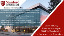 Summer 2025 Internship at Stanford Health Care!