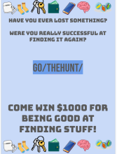 Come win $1000 for being good at finding stuff