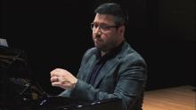 The artist, Matthew Quayle, during a performance.