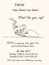 hand holding steaming cup