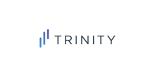 TRINITY logo with blue lines to the left of the word